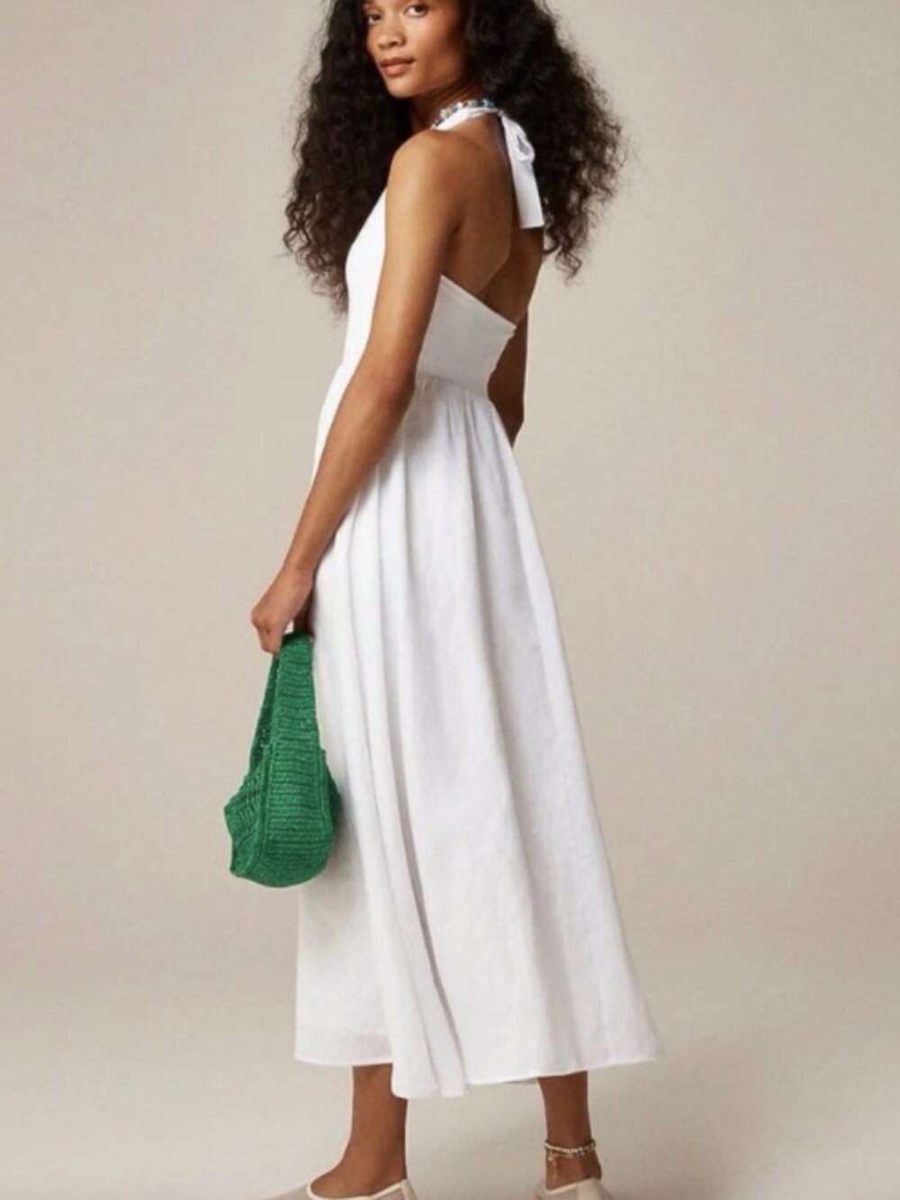 JCrew Halter Mixy Dress - Cotton Linen - NWT